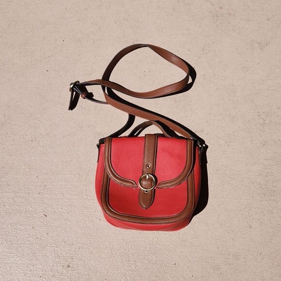 Coral crossbody handbag Time and Tru with adjustable strap - Picture 1 of 6